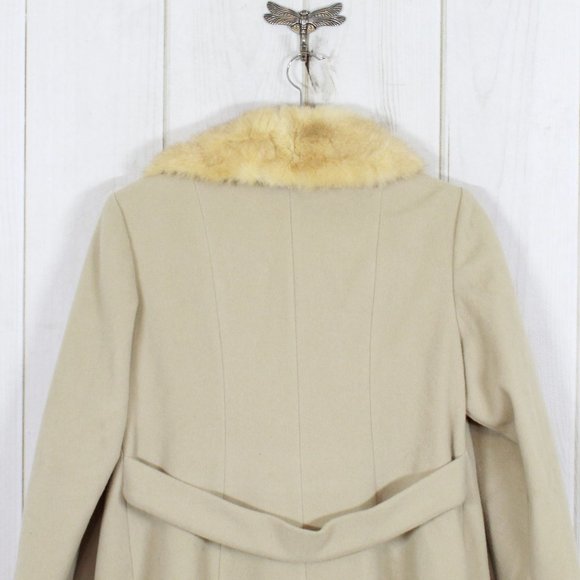 Vintage! JULES MILLER Faux Fur Long Dress Coat L - Picture 6 of 13